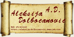 Aleksija Dolbočanović vizit kartica